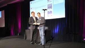Scott receiving Best Places to Work award