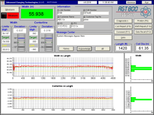 Strip width & centerline measurement data