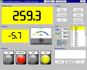 sample thickness measurement gauge